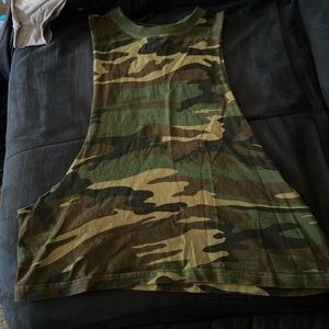 Camouflage muscle tank top